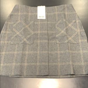 Gray Checkered Mini Skirt